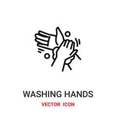 Hand wasging vector icon. Modern, simple flat vector illustration for website or mobile app.Soap and water symbol, logo illustration. Pixel perfect vector graphics	
