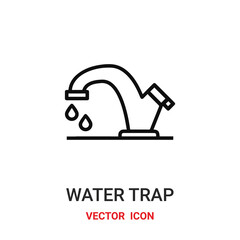 water tap icon vector symbol. water tap symbol icon vector for your design. Modern outline icon for your website and mobile app design.