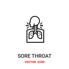 sore throat icon vector symbol. sore throat symbol icon vector for your design. Modern outline icon for your website and mobile app design.