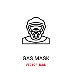 Respirator vector icon. Modern, simple flat vector illustration for website or mobile app.Gas mask symbol, logo illustration. Pixel perfect vector graphics	