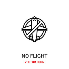 no flight icon vector symbol. no flight symbol icon vector for your design. Modern outline icon for your website and mobile app design.