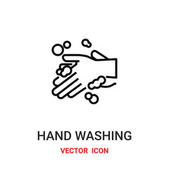 hand washing icon vector symbol. hand washing symbol icon vector for your design. Modern outline icon for your website and mobile app design.