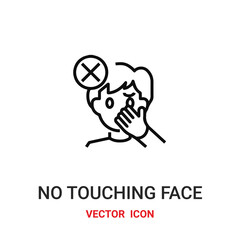 No touching face vector icon. Modern, simple flat vector illustration for website or mobile app.Coronavirus symbol, logo illustration. Pixel perfect vector graphics