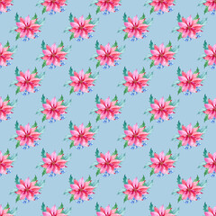 Fototapeta premium Watercolor Christmas and New Year seamless pattern
