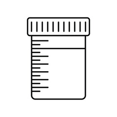 Medication bottle simple line icon