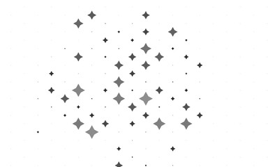 Light Silver, Gray vector pattern with christmas stars.
