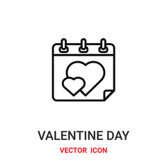 valentine days icon vector symbol. valentine days symbol icon vector for your design. Modern outline icon for your website and mobile app design.