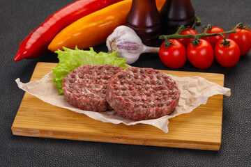 Raw burger cutlet