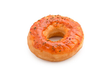 orange donut on white background