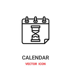 calendar icon vector symbol. calendar symbol icon vector for your design. Modern outline icon for your website and mobile app design.