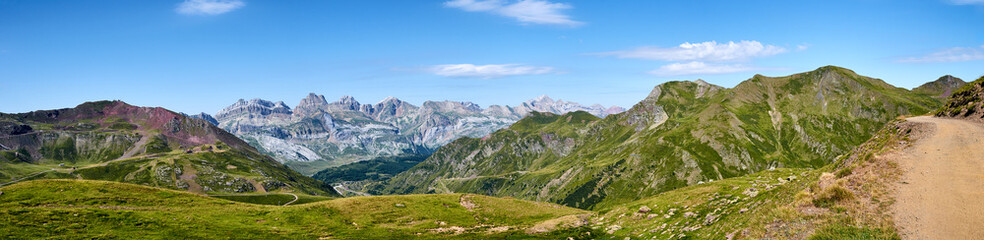 Fototapeta na wymiar panoramic view landscape of the pyrenees in summer12
