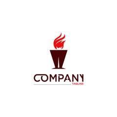 Torch logo. creative logo design vector template