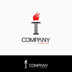 Torch logo. creative logo design vector template