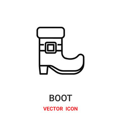 boot icon vector symbol. boot symbol icon vector for your design. Modern outline icon for your website and mobile app design.