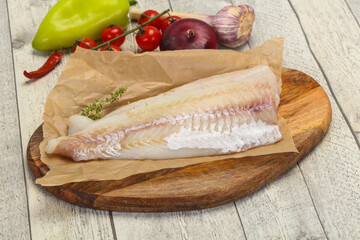 Pollack fillet raw ready for cooking