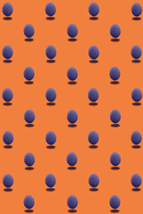 Pattern of eggs standing vertically diagonally