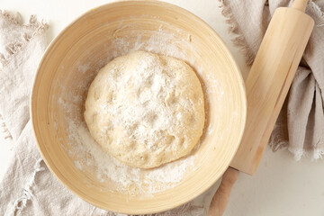 dough and rolling pin
