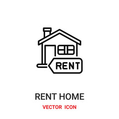 rent home icon vector symbol. rent home symbol icon vector for your design. Modern outline icon for your website and mobile app design.