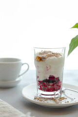 cup of coffee with strawberry