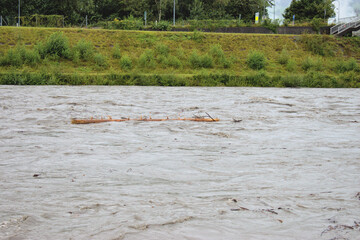 Rheinhochwasser in Liechtenstein und der Schweiz am 30.8.2020