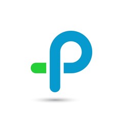 Letter P Plus Pill Logo icon Vector