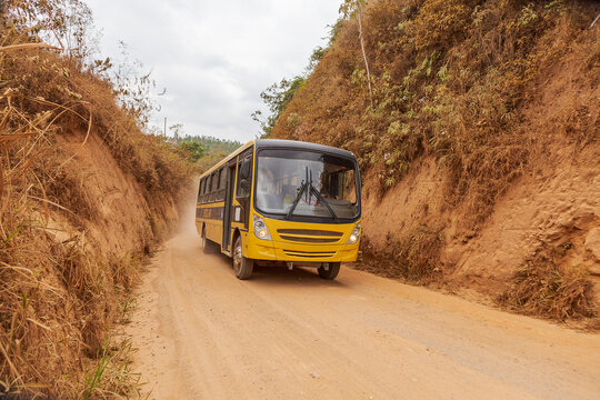 School bus for students living in the rural area of the city of Guarani, state of Minas Gerais, Brazil.