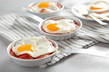 boiled egg with bacon