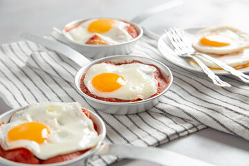 fried egg on a white plate