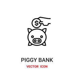 piggybank icon vector symbol. piggybank symbol icon vector for your design. Modern outline icon for your website and mobile app design.