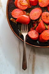 Spicy Sausage Peppers and Onions