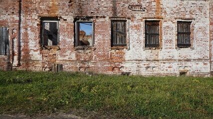 Old ancient ruins of a Russian village