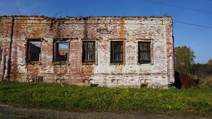 Old ancient ruins of a Russian village