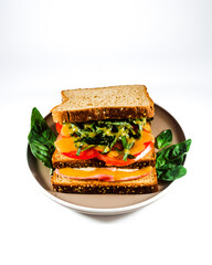 Sandwich in white background
