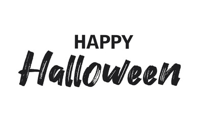 Happy Halloween text banner, vector illustration.