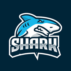 Shark e-sport logo design team emblem