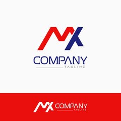 Creative letter mx logo. design vector