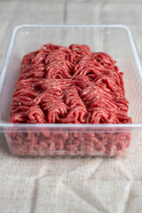 packet of raw minced beef