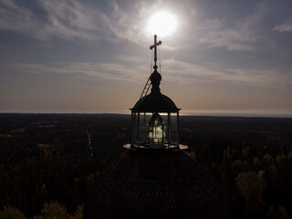 September, 2020 - Solovki. Church-lighthouse on the top of Mount Sekirnaya. Russia, Arkhangelsk region