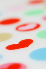 ハートと丸の模様