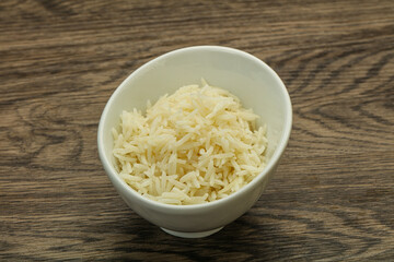 Steamed basmati rice in the bowl