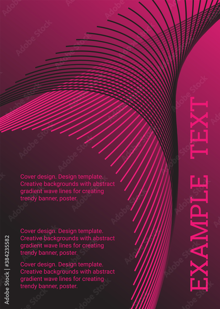 Fototapete cover design. design template. creative backgrounds with abstract gradient wave lines for creating t