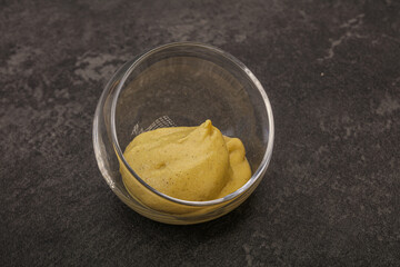 Dijon mustard sauce in the bowl