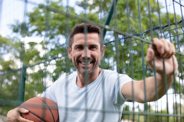 basketball player on the practise field