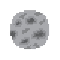 Obraz premium Moon planet in space pixel art. Vector picture.