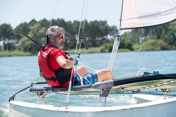 man sailing on the sea