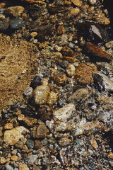 stone texture. rocks. water flow in the mountains