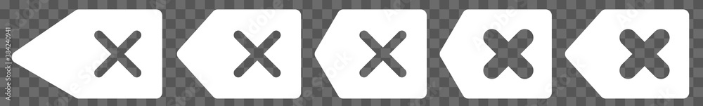 Canvas Prints delete arrow icon white | remove text arrows illustration | cancel symbol | button back logo | clear