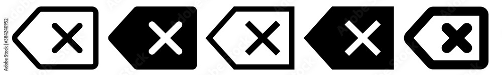 Canvas Prints delete arrow icon black | remove text arrows illustration | cancel symbol | button back logo | clear