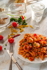 Fusilli Vodka Sauce Shrimp