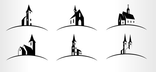 set of Vector Church logo emblems